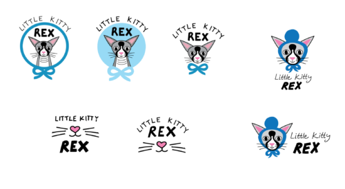 Logo Design Process for Little Kitty Rex
